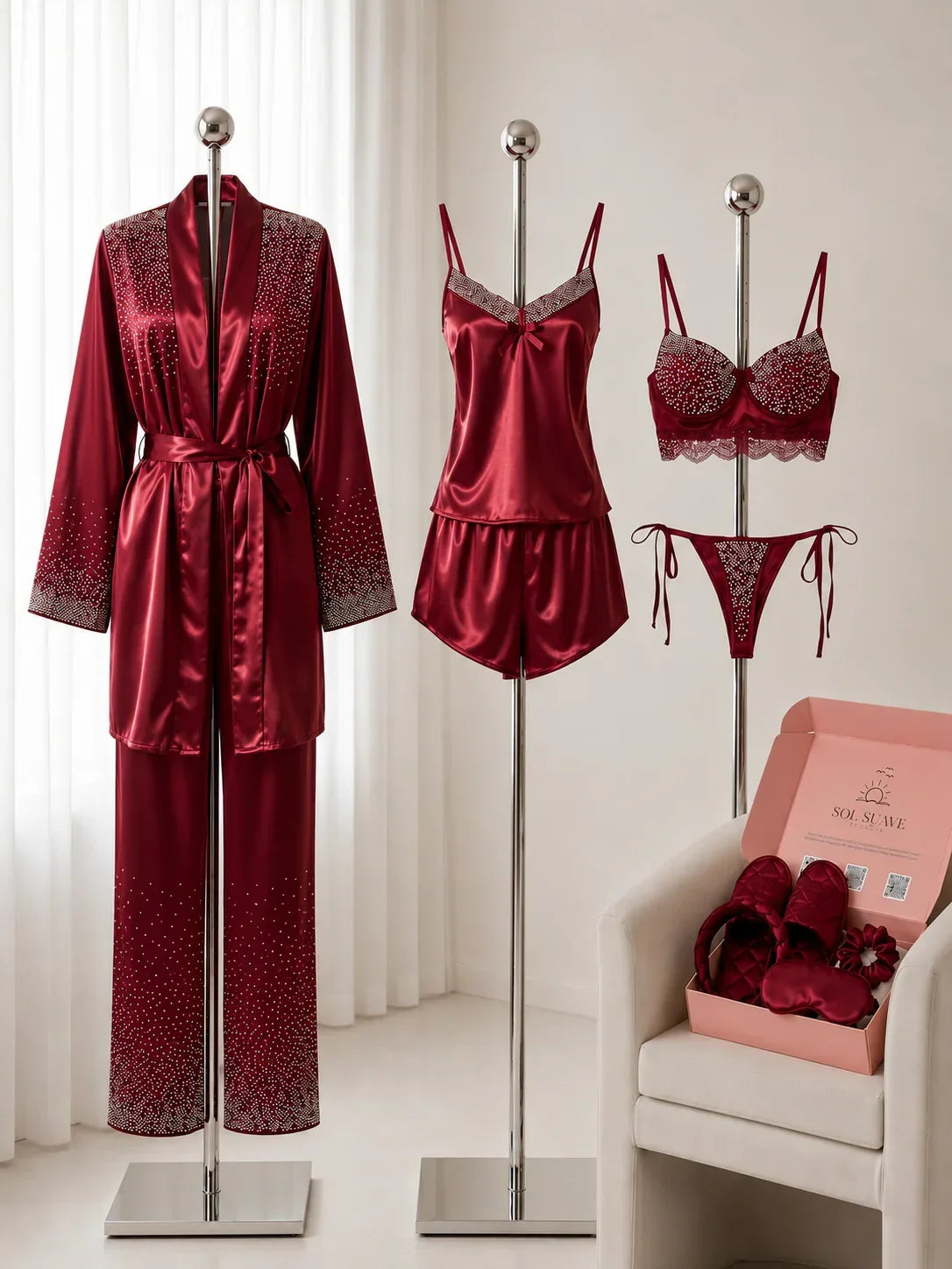 8 PCS Bridal Nightwear Imported