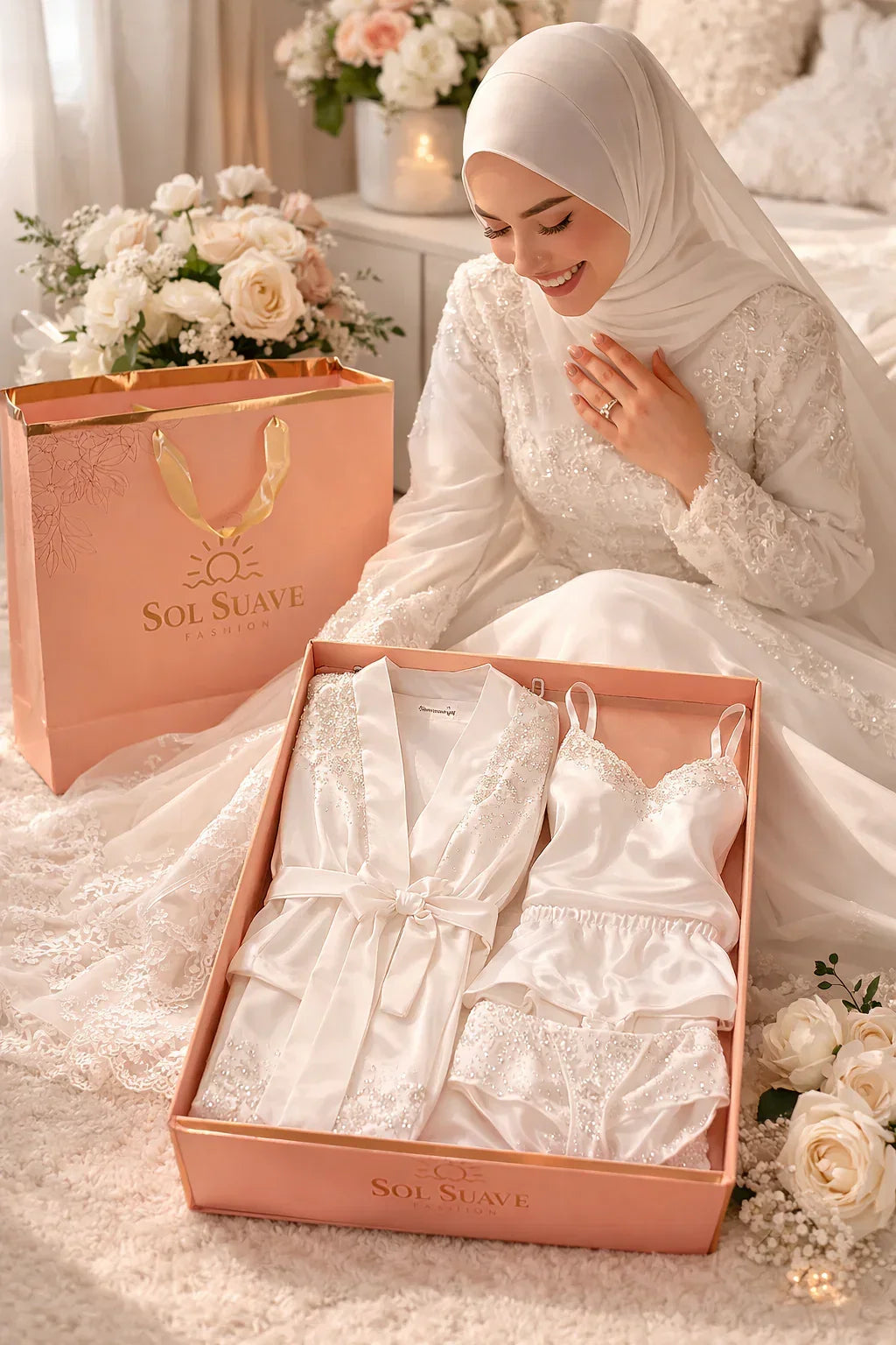 8 PCS Bridal Nightwear Imported