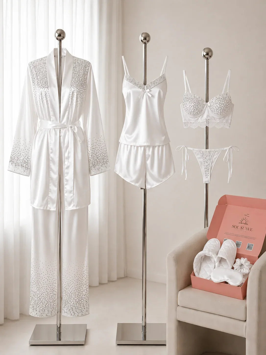 8 PCS Bridal Nightwear Imported